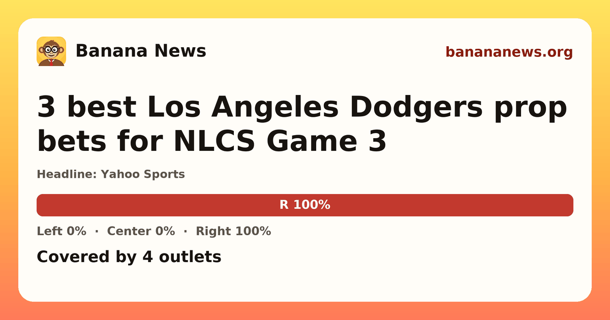 Banana News card: 3 best Los Angeles Dodgers prop bets for NLCS Game 3. Covered by 4 outlets.