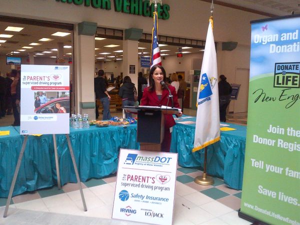 RMV Registrar Kaprielian, Teen Driver Safety Week, October 12, 2012