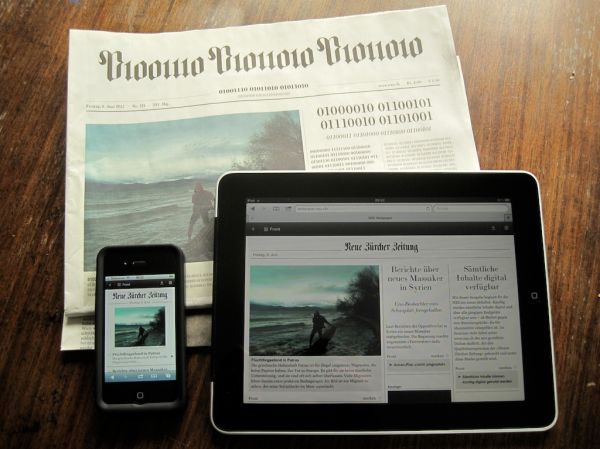 Neue Zürcher Zeitung - Printed paper, iPhone and iPad