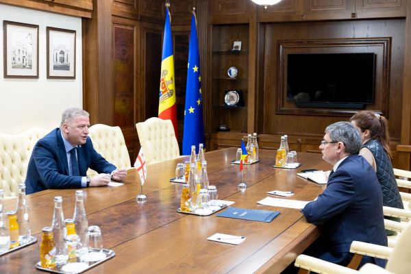 12.03.2024 Întrevederea Președintelui Parlamentului R. Moldova, Igor Grosu, cu E.S. dl Levan Diasamidze, Ambasador Extra