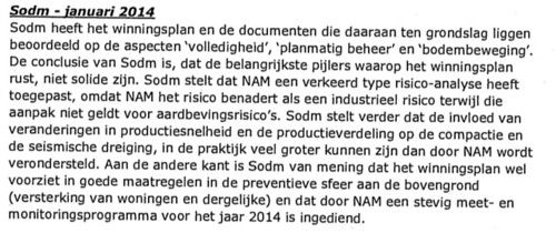 Sodm: belangrijkste pijlers van winningsplan niet solide
