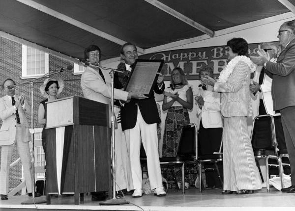 Carl Karcher, Independence Hall, Knotts Berry Farm, July 4, 1976