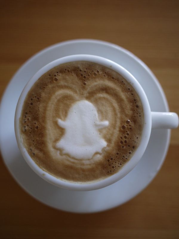 Today's latte, Snapchat.