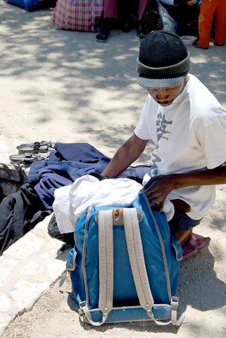 Young Teen claims his duffel bag