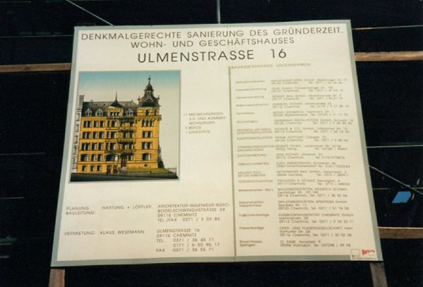 Ulmenstraße16, Eckhaus Ulmenstraße / Eulitzstraße auf dem Kaßberg in Chemnitz