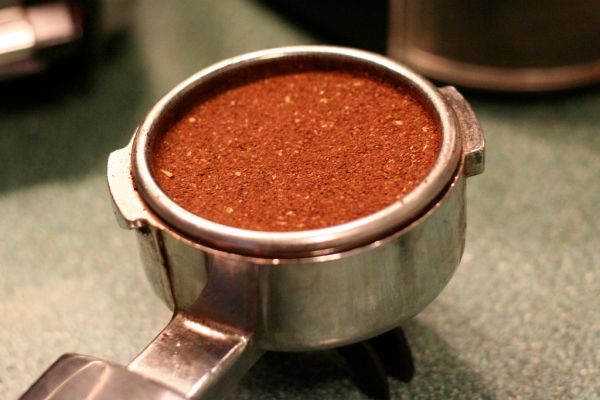 The tamped coffee