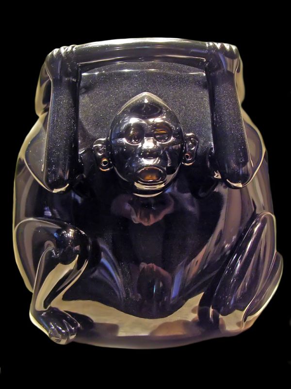 Mexico-3765 - Obsidian Monkey Jar