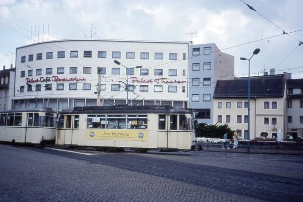 Palast Cafe and Theatre, Gotha tram, Holzmarkt,Jena DDR Aug 1989