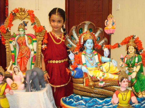 Doll Display In Sunciti Home...Navratri Festival Begins Today.Display of Dolls, Dance + Divine Music + Devotion. கொலு பா
