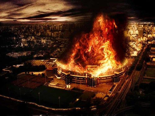 Estadio de River Plate en llamas