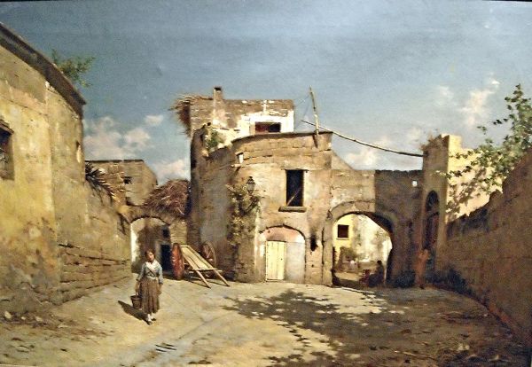 'Country-houses' (1891) by Alfonso Simonetti (Naples 1840-Castrocielo/Caserta 1892) - 'Neapolitan painters of 19th centu