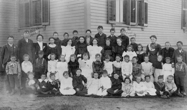 Moody family children at school, Buena Park, 1898