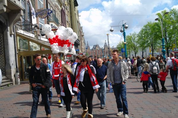 Ajax fans in Amsterdam for the final