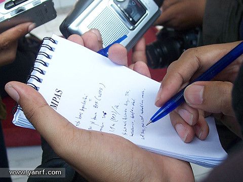 Journalists on duty