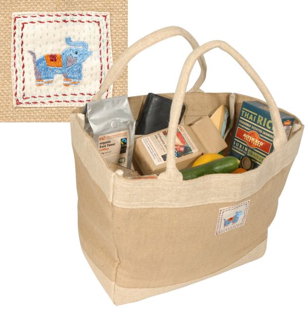 Elephant market bag - Fair Trade Jute