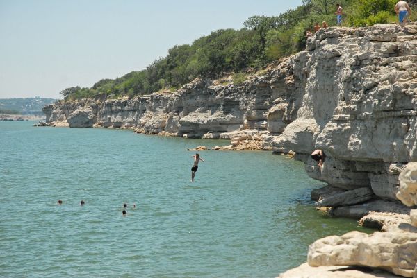 Cliff Diving at Pace Bend Park on Lake Travis