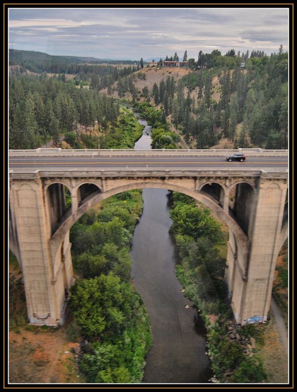 The Sunset Boulevard Bridge Spokane WA: from Empire Builder ( 3 Views )