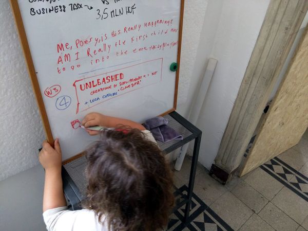 Poesy makes annotations, Arduino offices, Casa Jasmina, Fablab, Turin, Italy