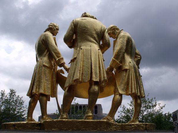 Boulton, Watt, Murdoch gold leaf statue