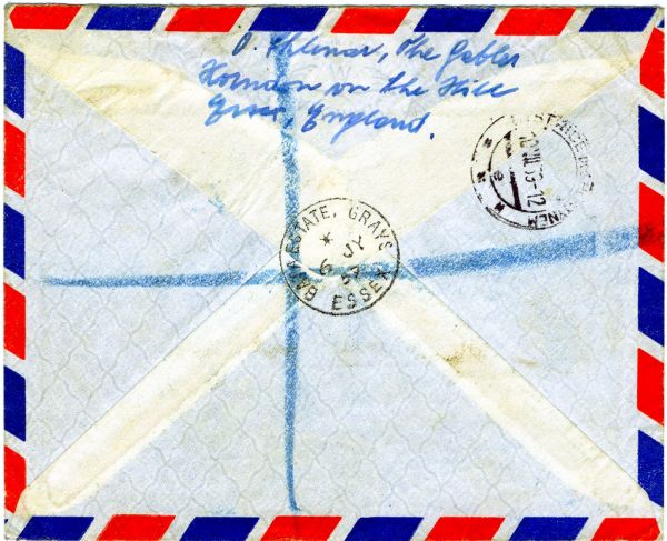 Registered letter sent to Moravia, Czechoslovakia