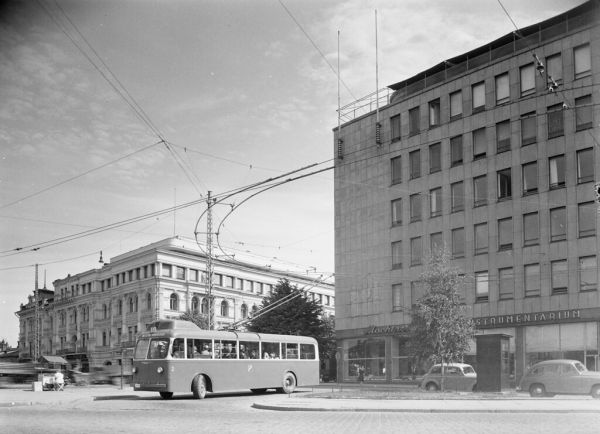 Johdinauto Tampereella vuonna 1949