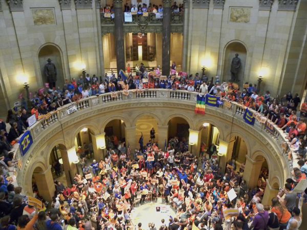 Crowd during the same sex marriage vote in the Minnesota Senate