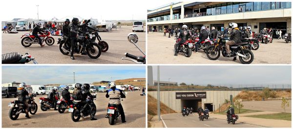 Motoristas de vuelta tras la visita.