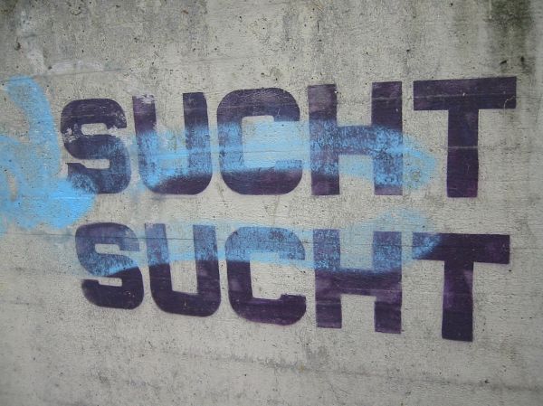 'Sucht' grafitti at Olympiapark, Munich
