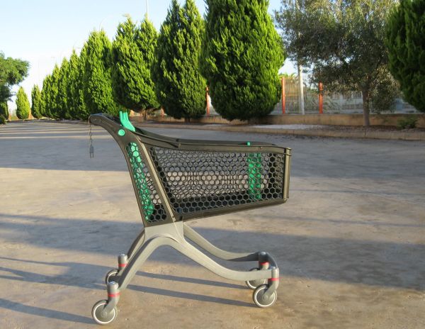 Carrello a libero servizo nero e verde