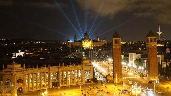 Fira de Barcelona at night