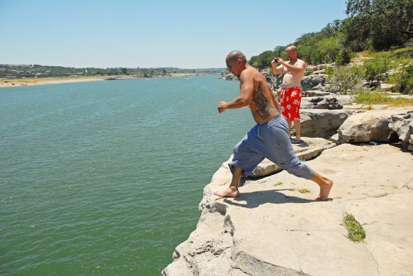 Cliff Diving at Pace Bend Park on Lake Travis