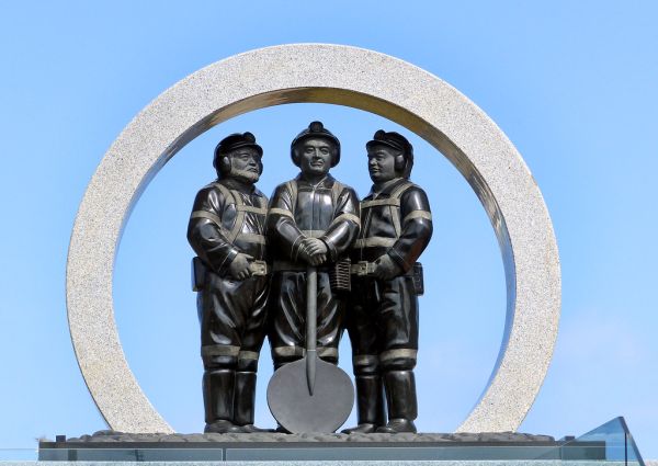 A memorial to coalminers. Greymouth, New Zealand .