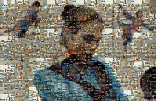 Mosaic of Katarina Witt from Facebook photos