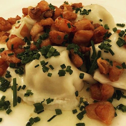 Echt deftiges Kärntner Foodporn (Kasnudeln mit Grammeln)
