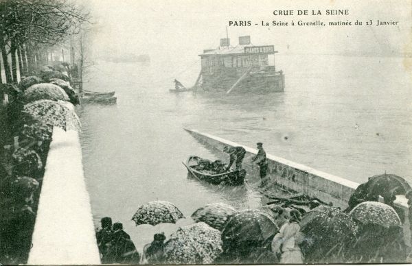 Crue de la Seine. Paris. La Seine à Grenelle, matinée de 23 Janvier (23 January, 1910)