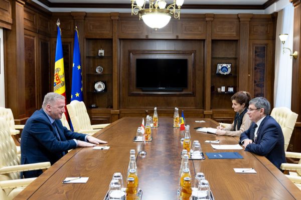 12.03.2024 Întrevederea Președintelui Parlamentului R. Moldova, Igor Grosu, cu E.S. dl Levan Diasamidze, Ambasador Extra