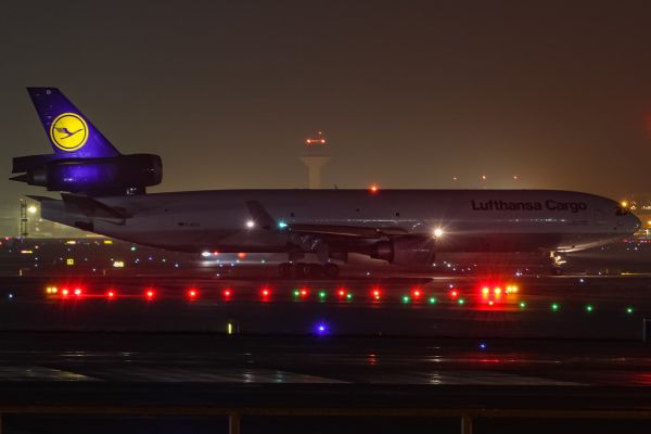 D-ALCI Lufthansa Cargo McDonnell Douglas MD-11F departing to Nairobi (NBO / HKJK) @ Frankfurt - Rhein-Main International