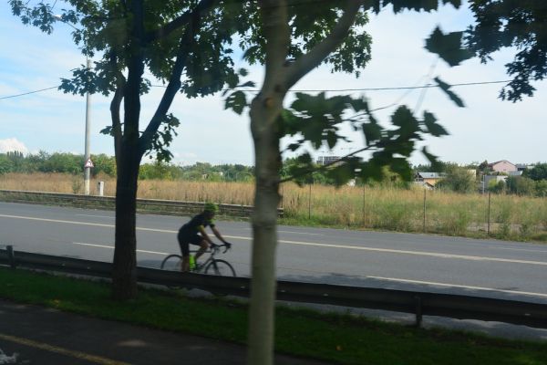 Bucharest - cyclist on Strada Petricani