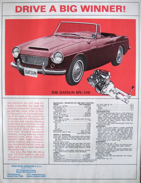 Datsun 1965 SPL-310 Fairlady