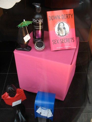 Toys in Babeland Window Display, April 2006, Tax Day!