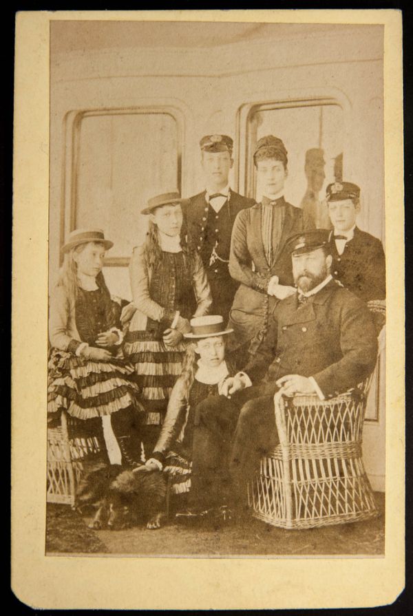 King Edward VII and Queen Alexandra with their family on board the Royal yacht, 'Osborne'