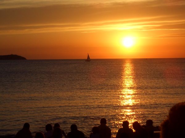 sunset, cafe del mar, ibiza
