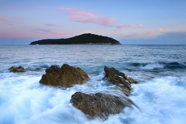Lokrum Island at dusk, Dubrovnik, Croatia