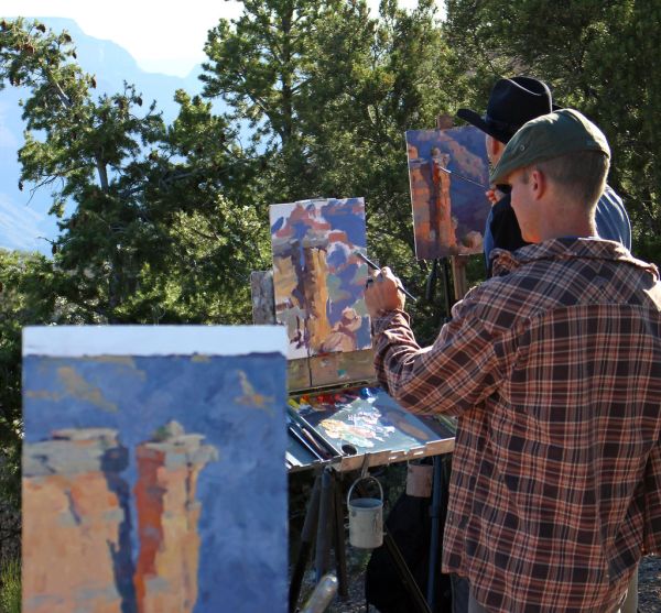 Grand Canyon Celebration of Art 2013 - Bill Cramer, Aaron Schuerr, Jim Wodark Plein Air Painting 2138