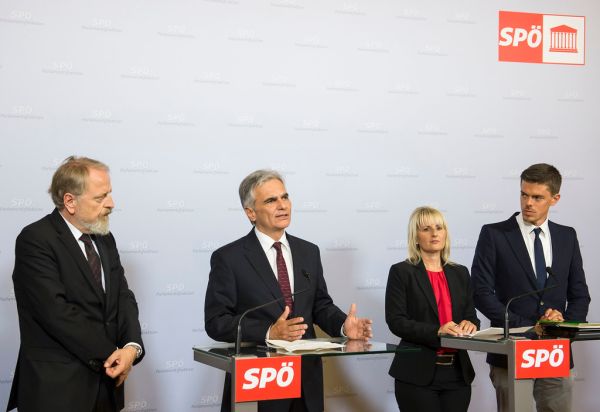 Pressekonferenz nach Sitzung des SPÖ-Bundesparteivorstands.