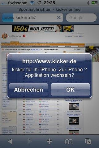 kicker.de Nachfrage iPhone App