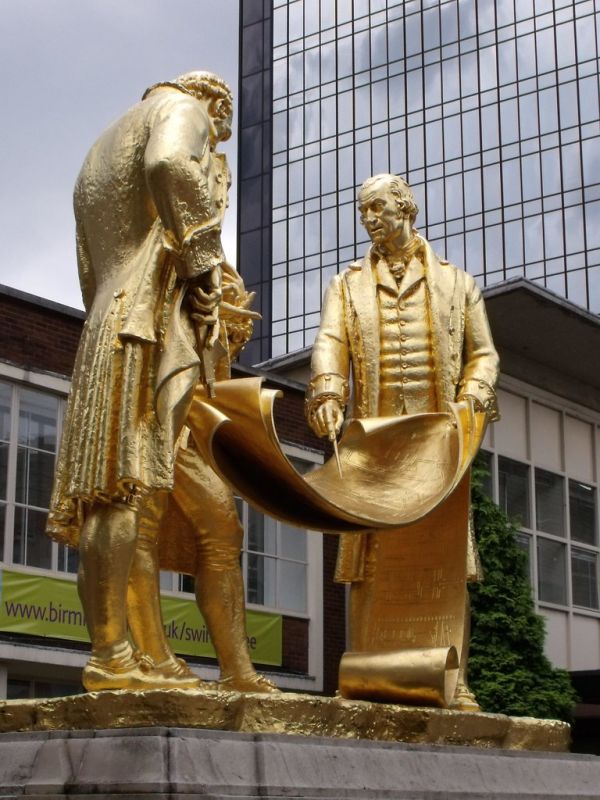 Boulton, Watt, Murdoch gold leaf statue