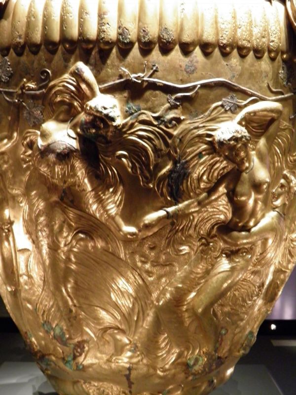 The Derveni krater, late 4th century B.C., Maenads dance in Dionysian ecstasy, Derveni krater, side B, Archaeological Mu