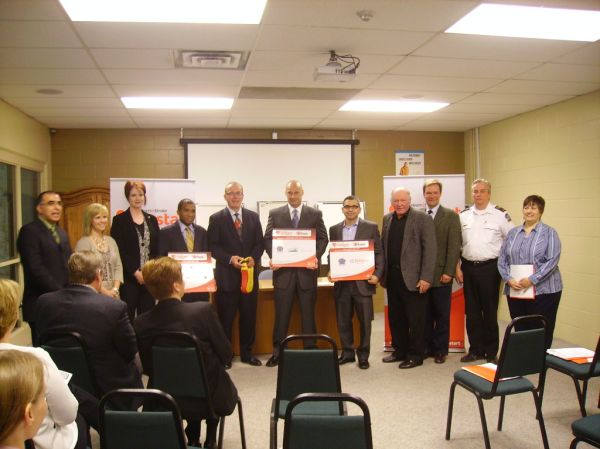 Reliance Home Comfort Guelph AED event group shot