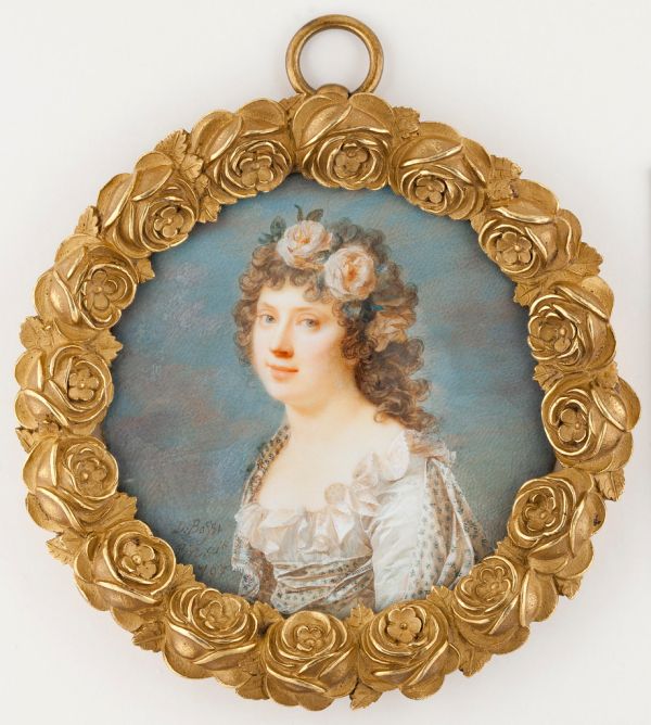 Giovanni Domenico Bossi (1765–1853): Young Woman with Garland of Flowers / Nuori seppelepäinen tyttö / Ung kvinna med bl